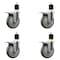 Service Caster 5'' Gray Poly Swivel 1-7/8'' Expanding Stem Caster Set Total Lock Brake, 4PK SCC-EXTTL20S514-PPUB-178-4 - alternate 1